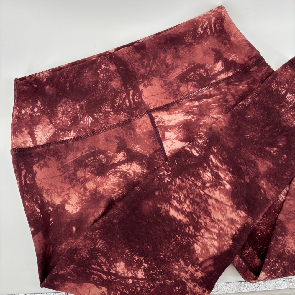 Harmony Balance Women Leggings Large Burgundy Tie Dye High Rise Yoga Pants Soft